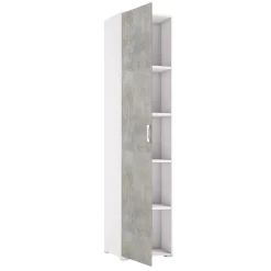 Armadio multiuso 1 anta Aloise, 45x45h195 cm, Cemento e Bianco<Dmora Clearance