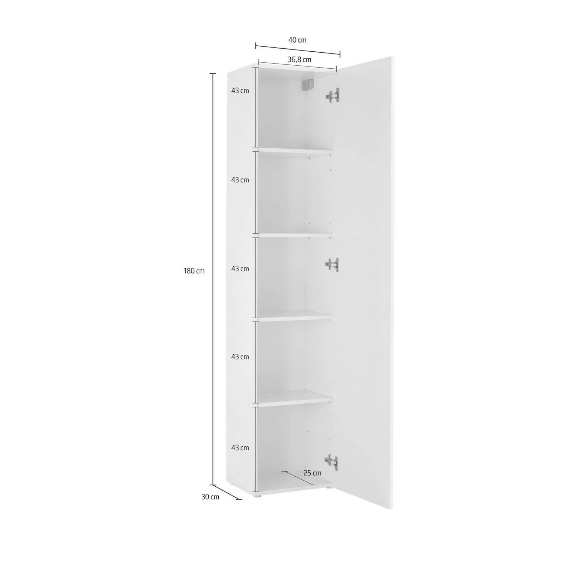 Armadio multiuso 1 anta Aquili, cm 40x30h180,<Dmora Outlet