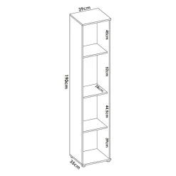 Armadio multiuso 1 anta Arrow, 39x35h190 cm,<Dmora Store