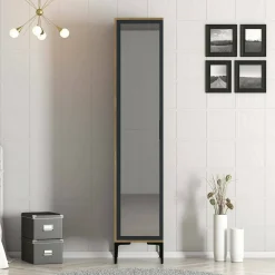 Armadio multiuso 1 anta Asfodelo, 40x201h48 cm, Noce e Antracite<Dmora Best