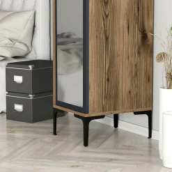Armadio multiuso 1 anta Asfodelo, 40x201h48 cm, Noce e Antracite<Dmora Best