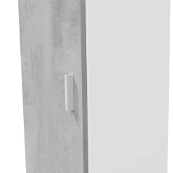Armadio multiuso 1 anta Avlis, 41x37h182 cm, Cemento e Bianco<Dmora Outlet