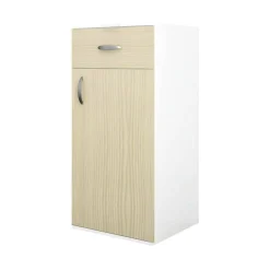 Armadio multiuso 1 anta Basiglio, 45x40h85 cm, Bianco e Rovere<Dmora Hot