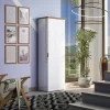 Armadio multiuso 1 anta Dcun, 60x40h190 cm, Bianco lucido e Rovere<Dmora Clearance