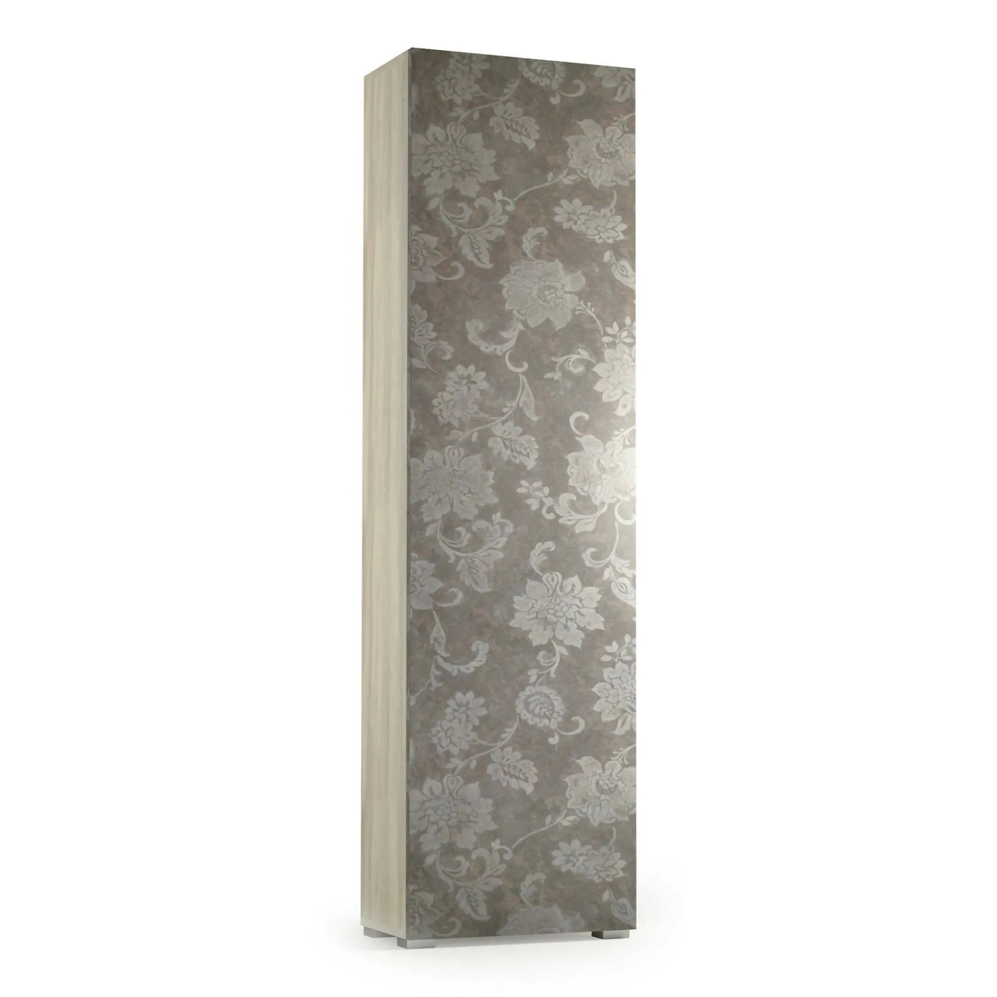 Armadio multiuso 1 anta Ddarbo, 50x30h182 cm, Olmo e fantasia<Dmora New