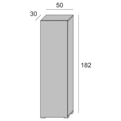 Armadio multiuso 1 anta Ddarbo, 50x30h182 cm, Olmo e fantasia<Dmora New