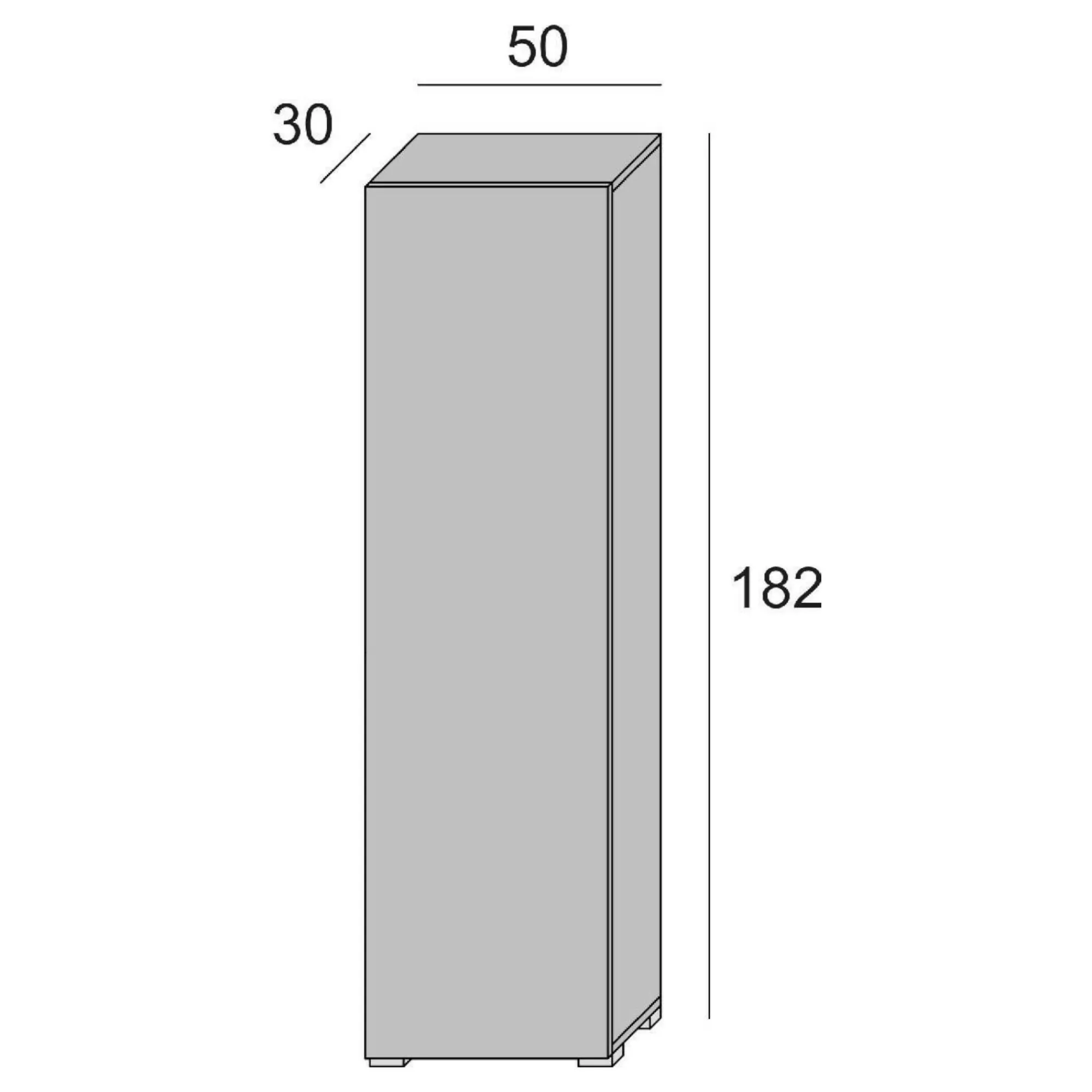 Armadio multiuso 1 anta Ddarbo, 50x30h182 cm, Olmo e fantasia<Dmora New