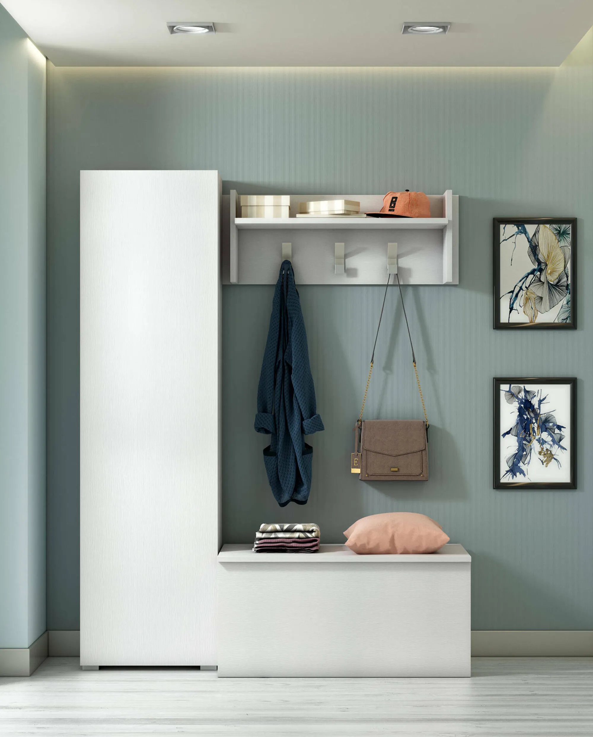 Armadio multiuso 1 anta Ddarbo, 50x30h182 cm,<Dmora Store