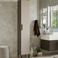 Armadio multiuso 1 anta Eusebe, 30x30 h184 cm, Marrone e Antracite<Dmora Store
