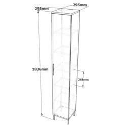 Armadio multiuso 1 anta Eusebe, 30x30 h184 cm, Marrone e Antracite<Dmora Store