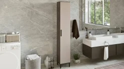 Armadio multiuso 1 anta Eusebe, 30x30 h184 cm, Marrone e Antracite<Dmora Store