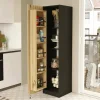 Armadio multiuso 1 anta Gaemi, 42x44 h176 cm, Bianco e Noce<Dmora Best Sale