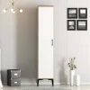 Armadio multiuso 1 anta Giusta, 40x201h48 cm, Noce e Bianco<Dmora Best