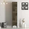 Armadio multiuso 1 anta Giusta, 48x40h201 cm, Noce e Antracite<Dmora Online