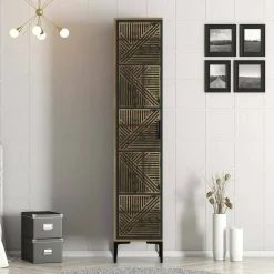 Armadio multiuso 1 anta Giusta, 48x40h201 cm, Noce e Antracite<Dmora Online