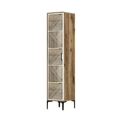 Armadio multiuso 1 anta Giusta, 48x40h201 cm, Noce e Bianco<Dmora New