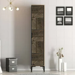 Armadio multiuso 1 anta Giusta, 48x40h201 cm, Noce e Antracite<Dmora Online