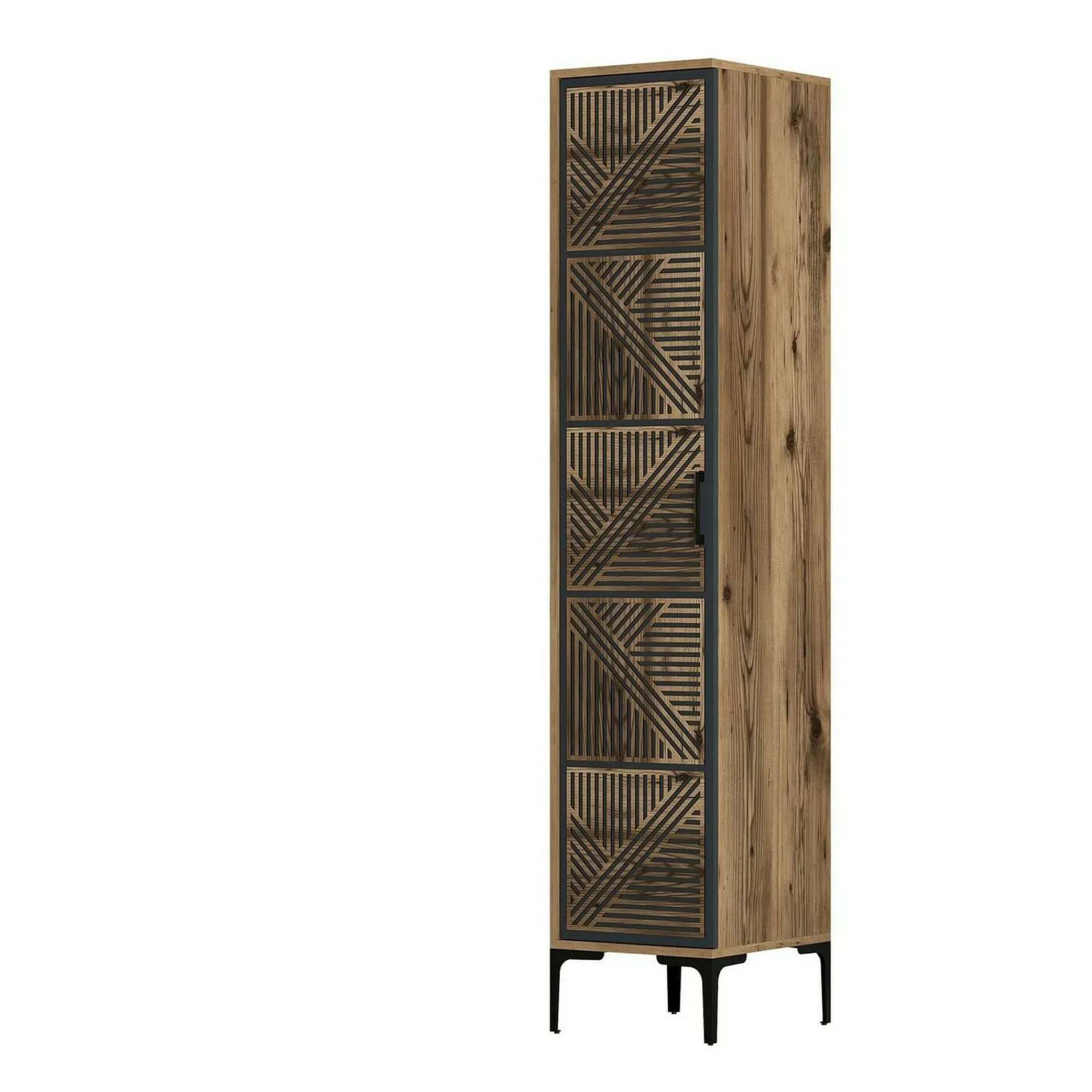 Armadio multiuso 1 anta Giusta, 48x40h201 cm, Noce e Antracite<Dmora Online