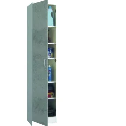 Armadio multiuso 1 anta Ivo, 40x36h186 cm, Bianco e Marrone<Dmora Cheap