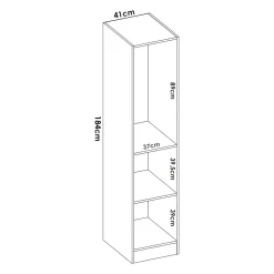 Armadio multiuso 1 anta Nxy, 41x52h184 cm,<Dmora Discount