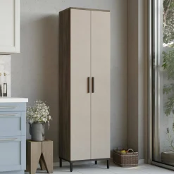 Armadio multiuso 2 ante Albizia, 50x36 h184 cm, Marrone e Antracite<Dmora Cheap