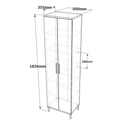 Armadio multiuso 2 ante Albizia, 50x36 h184 cm, Marrone e Antracite<Dmora Cheap