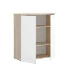 Armadio multiuso 2 ante Alicha, 79x40h96 cm, Bianco e Rovere<Dmora Sale