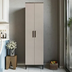Armadio multiuso 2 ante Albizia, 50x36 h184 cm, Marrone e Antracite<Dmora Cheap
