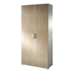 Armadio multiuso 2 ante Aliosha, 90x45h195 cm, Rovere e Bianco<Dmora Discount