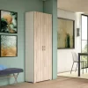 Armadio multiuso 2 ante Angy, 72x37h195 cm, Olmo e Bianco<Dmora Shop