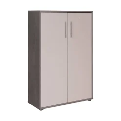 Armadio multiuso 2 ante Angie, 79x34h118 cm, Cemento e Bianco<Dmora Outlet