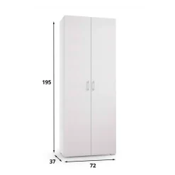 Armadio multiuso 2 ante Angy, 72x37h195 cm,<Dmora New
