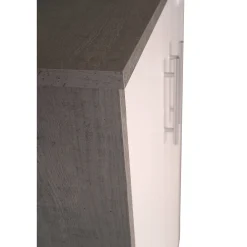 Armadio multiuso 2 ante Angie, 79x34h118 cm, Cemento e Bianco<Dmora Outlet
