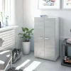 Armadio multiuso 2 ante Arful, 55x36h103 cm, Bianco e Cemento<Dmora Online