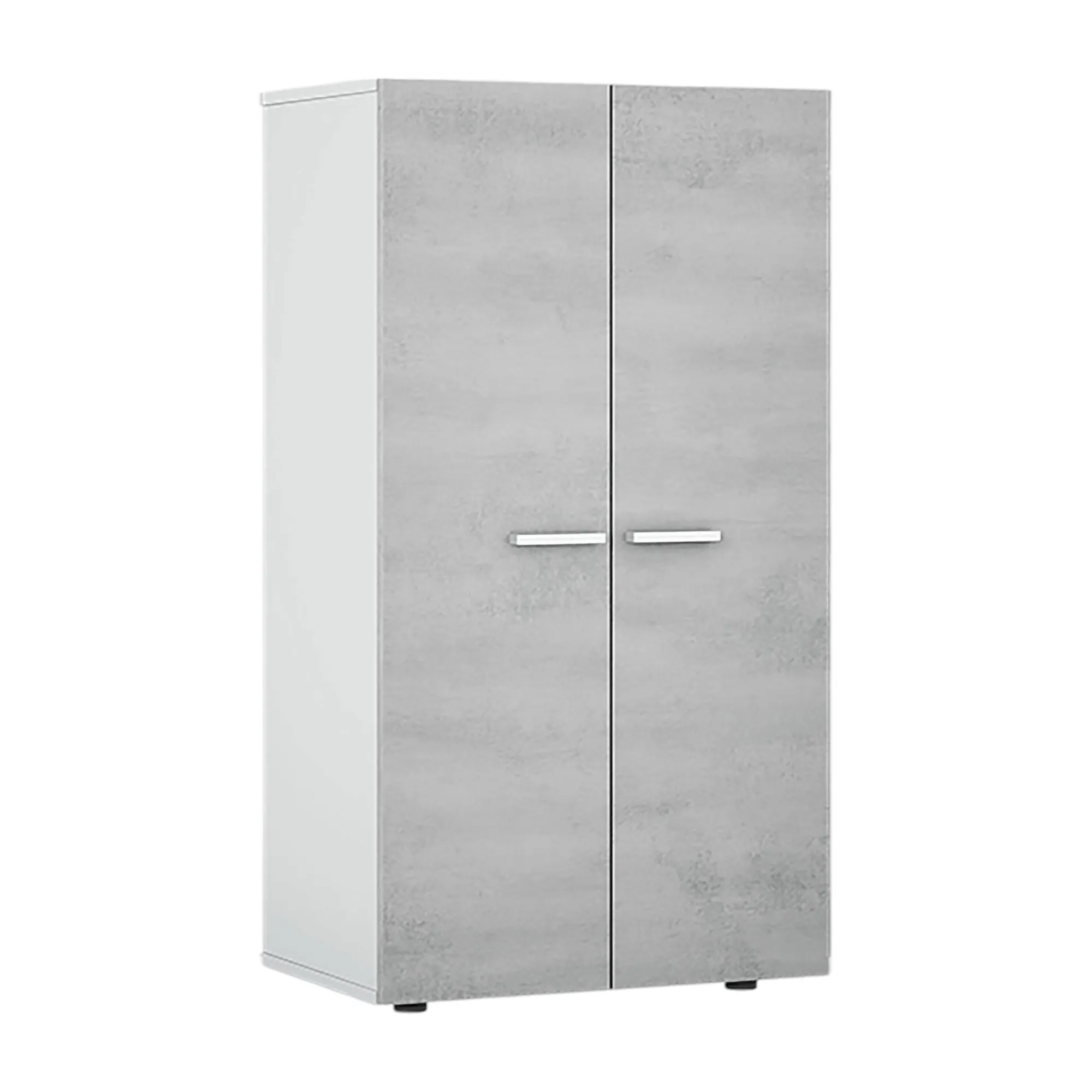Armadio multiuso 2 ante Arful, 55x36h103 cm, Bianco e Cemento<Dmora Online