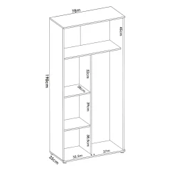 Armadio multiuso 2 ante Arna, 78x35h190 cm,<Dmora Cheap