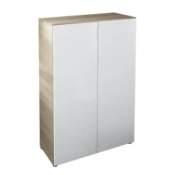Armadio multiuso 2 ante Athenodora, 70x36h103 cm, Rovere e Bianco<Dmora Flash Sale