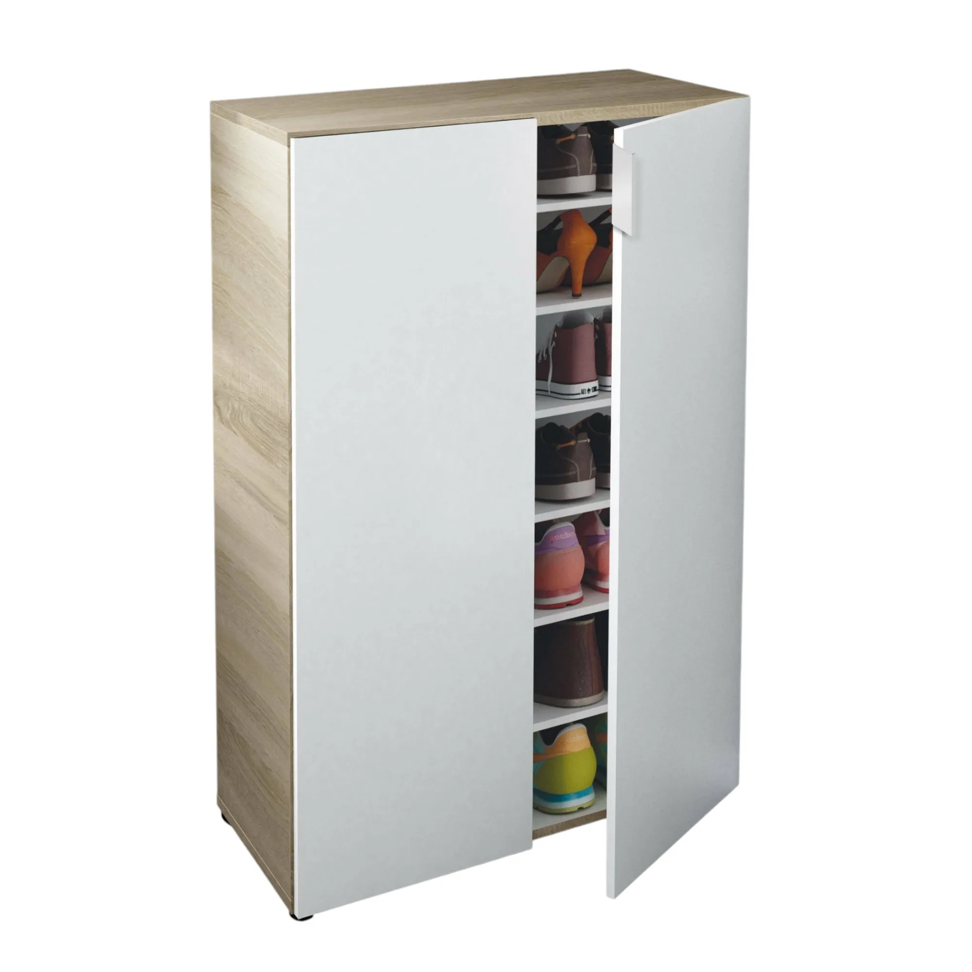 Armadio multiuso 2 ante Athenodora, 70x36h103 cm, Rovere e Bianco<Dmora Flash Sale