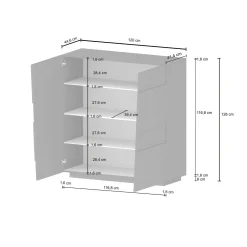 Armadio multiuso 2 ante Aulla, 120x44h126 cm,<Dmora Clearance