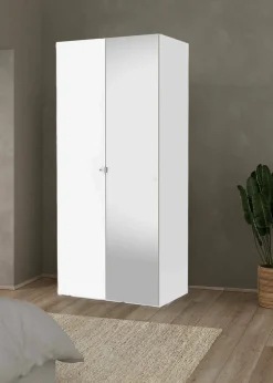 Armadio multiuso 2 ante Bagnaria, 99x60 h219 cm, Bianco<Dmora New