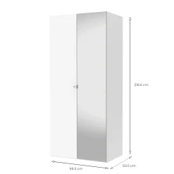 Armadio multiuso 2 ante Bagnaria, 99x60 h219 cm, Bianco<Dmora New