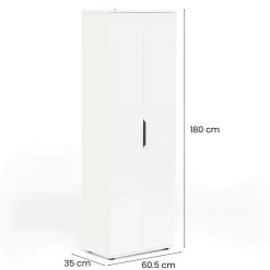 Armadio multiuso 2 ante Bator, 61x35 h180 cm,<Dmora Clearance