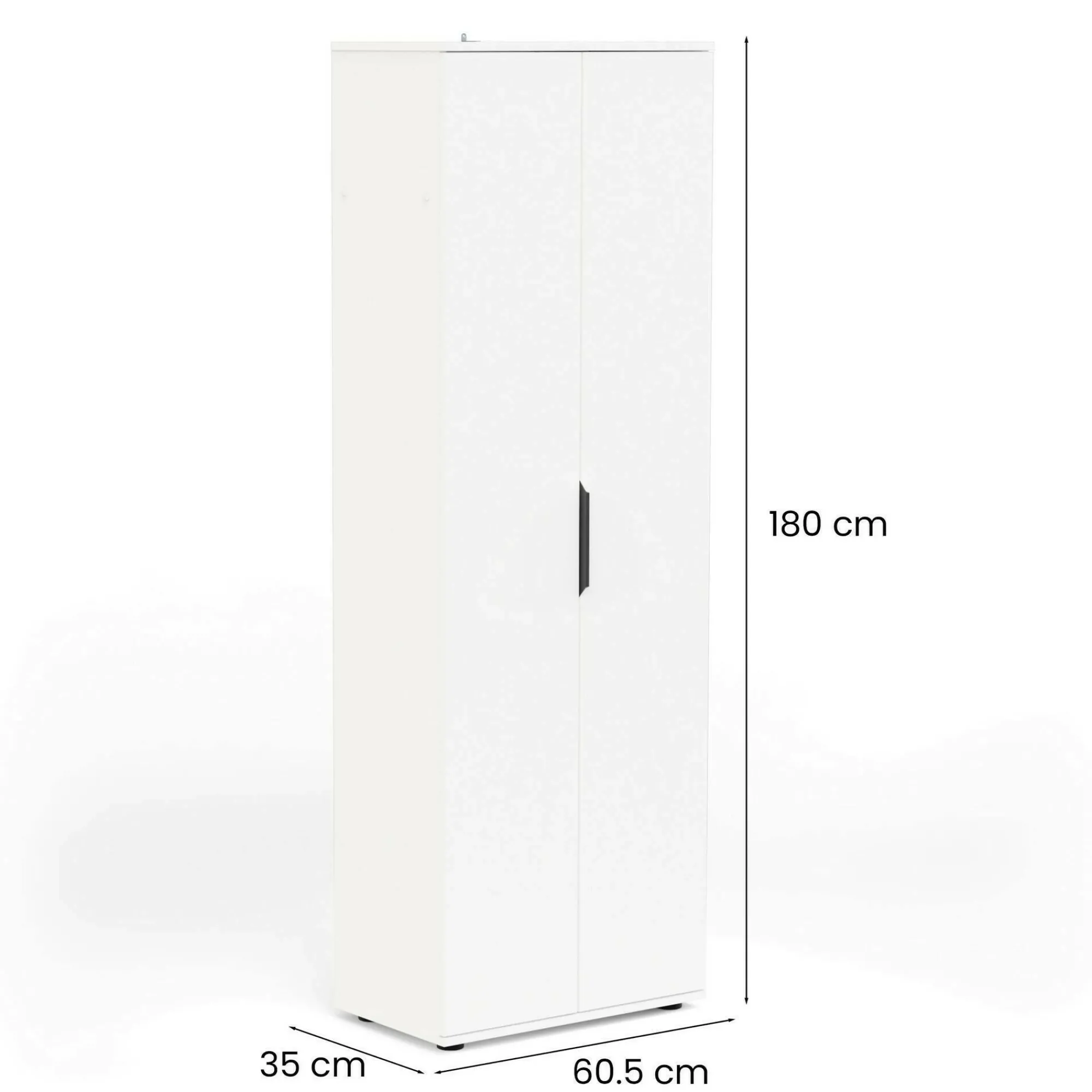 Armadio multiuso 2 ante Bator, 61x35 h180 cm,<Dmora Clearance