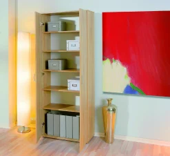 Armadio multiuso 2 ante Berlin, Mobile multifunzionale, Mobiletto scarpiera, Guardaroba porta scarpe, 70x34 h189 cm,<Dmora Best Sale