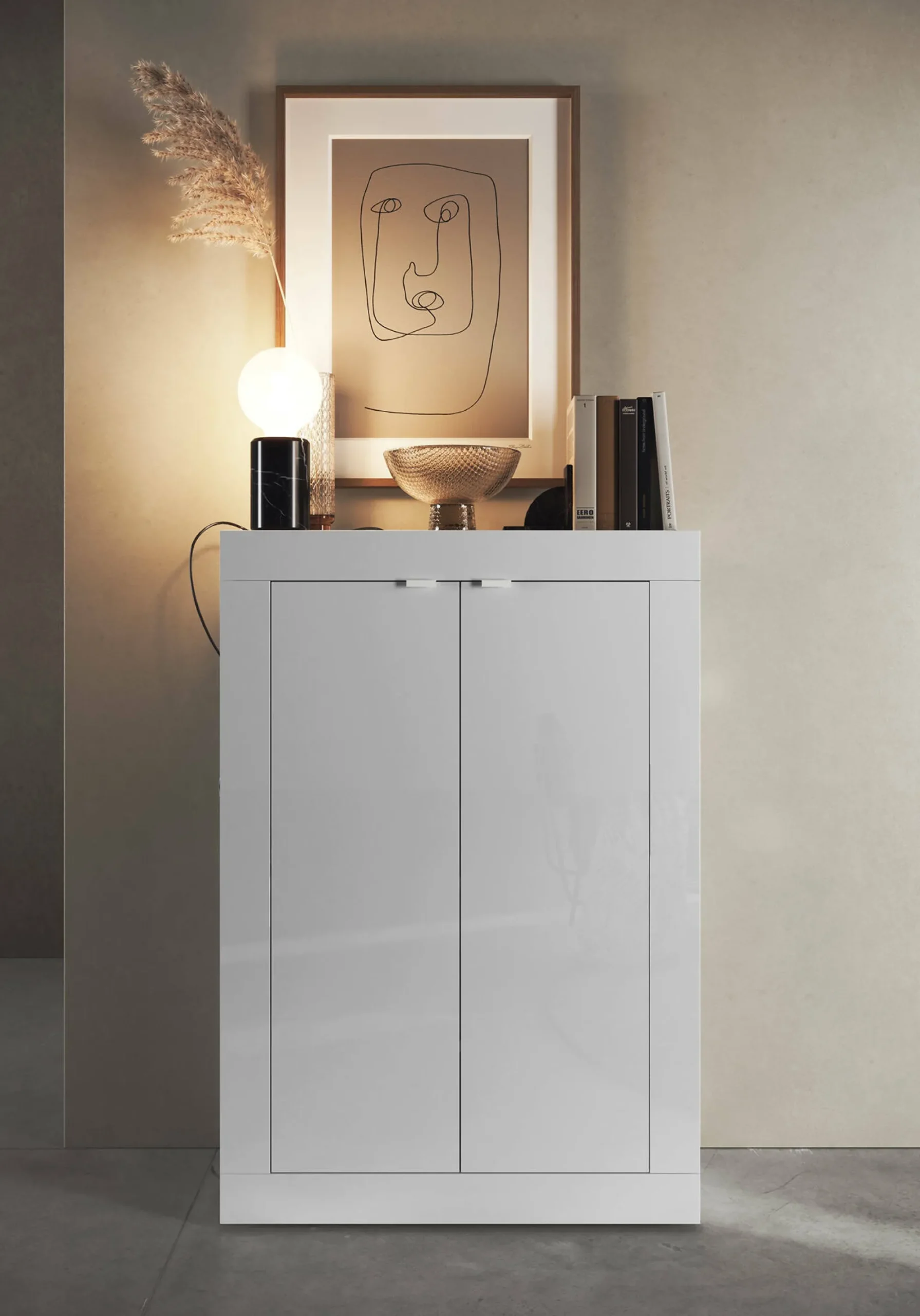 Armadio multiuso 2 ante Bienvenu, 78x35 h113 cm,<Dmora Fashion