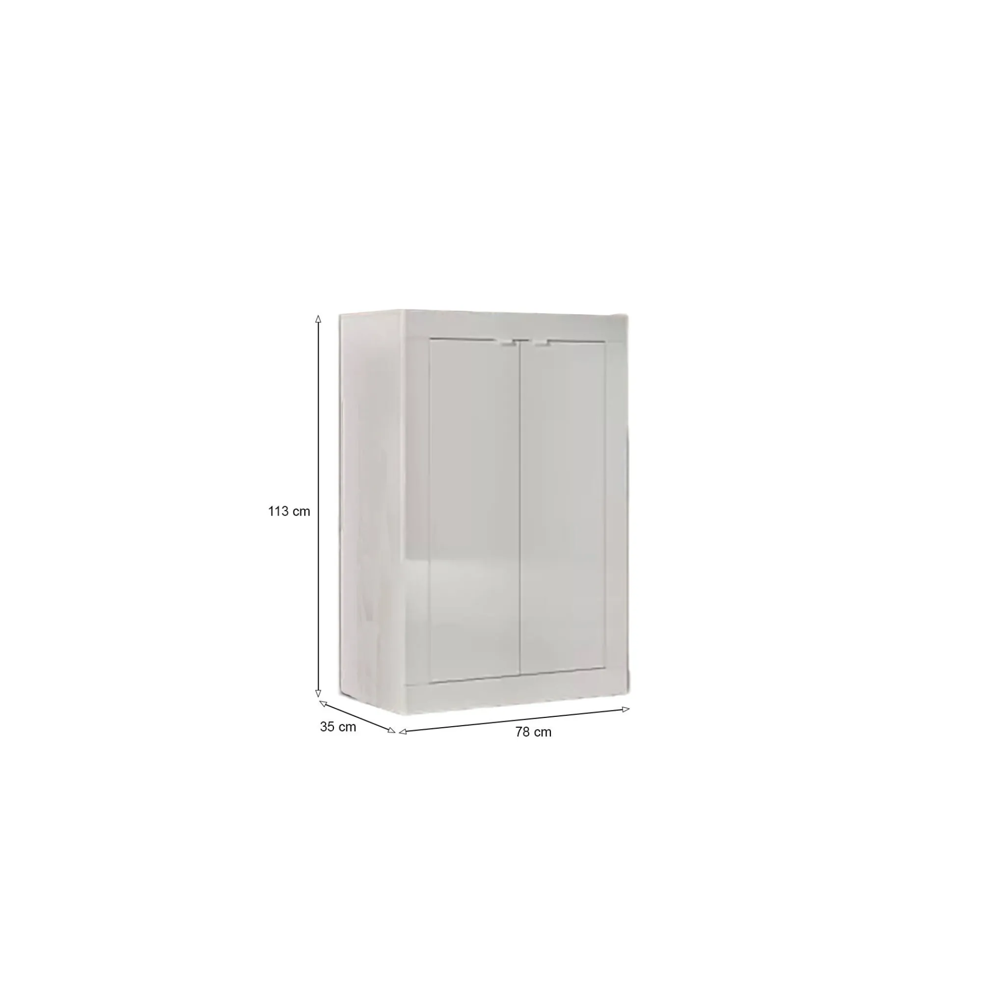 Armadio multiuso 2 ante Bienvenu, 78x35 h113 cm,<Dmora Fashion