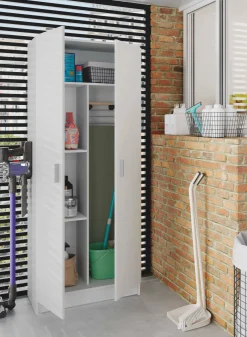 Armadio multiuso 2 ante Dabaldi, cm73x37h180 cm,<Dmora New
