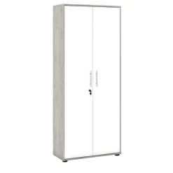 Armadio multiuso 2 ante Dabildgaar, 79x188h34 cm, Bianco e Cemento<Dmora Store
