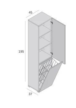 Armadio multiuso 2 ante Dasteggian, 45x37h195 cm,<Dmora Shop