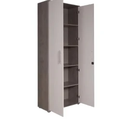 Armadio multiuso 2 ante Dabildgaar, 79x188h34 cm, Bianco e Cemento<Dmora Store